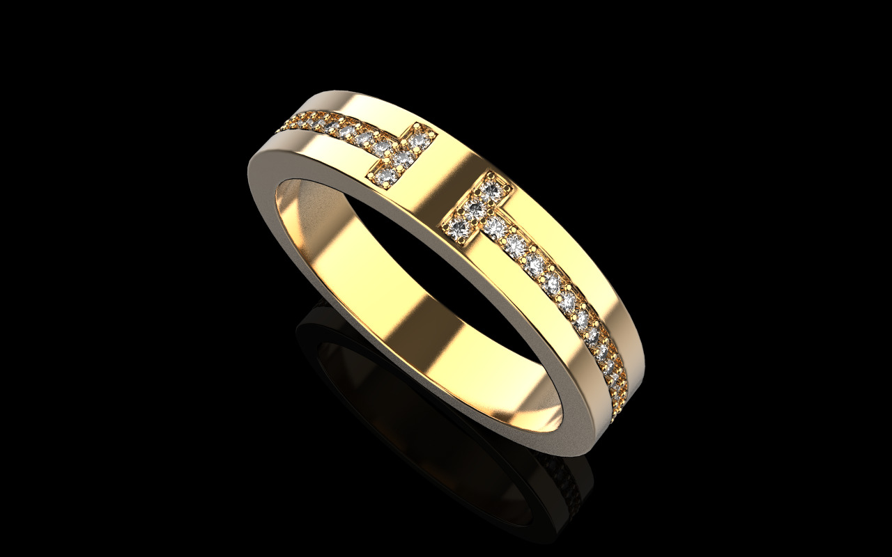 Tiffany style wedding  ring  model 597 3D print model_22