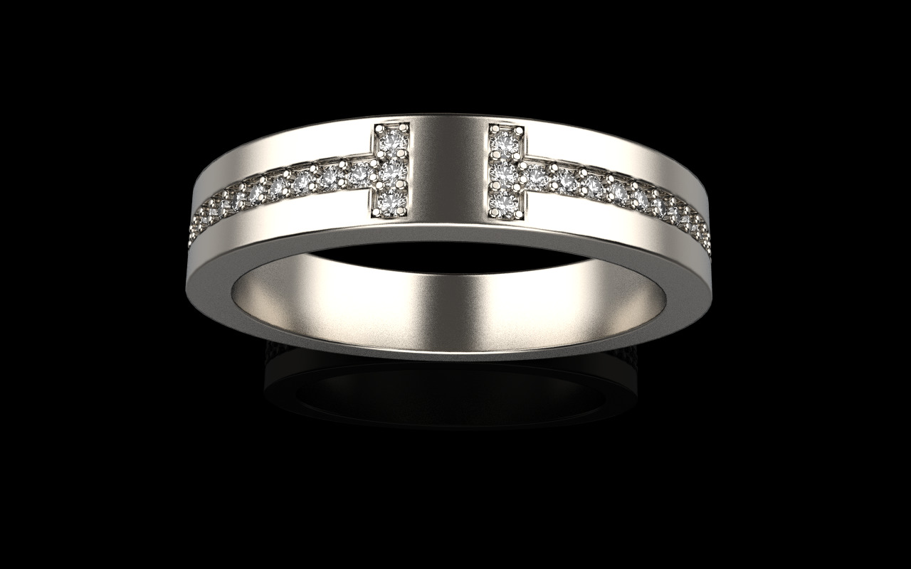Tiffany style wedding  ring  model 597 3D print model_10
