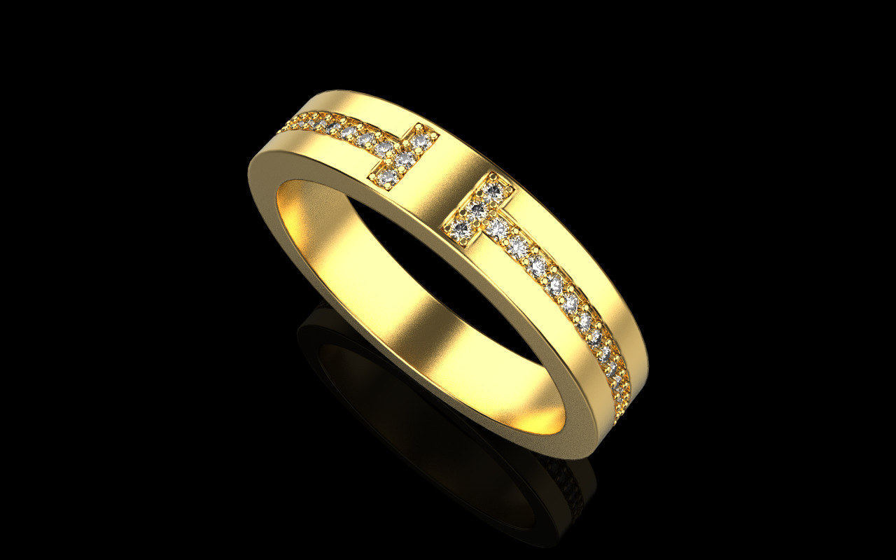 Tiffany style wedding  ring  model 597 3D print model_1