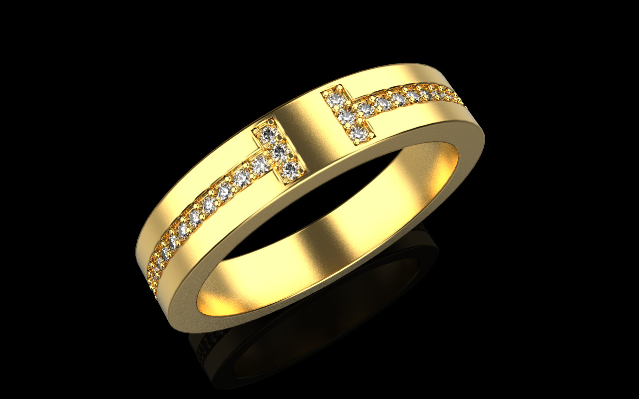 Tiffany style wedding  ring  model 597 3D print model_20