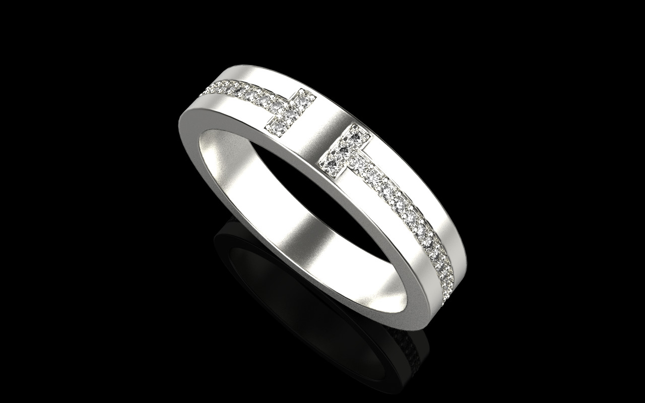 Tiffany style wedding  ring  model 597 3D print model_25