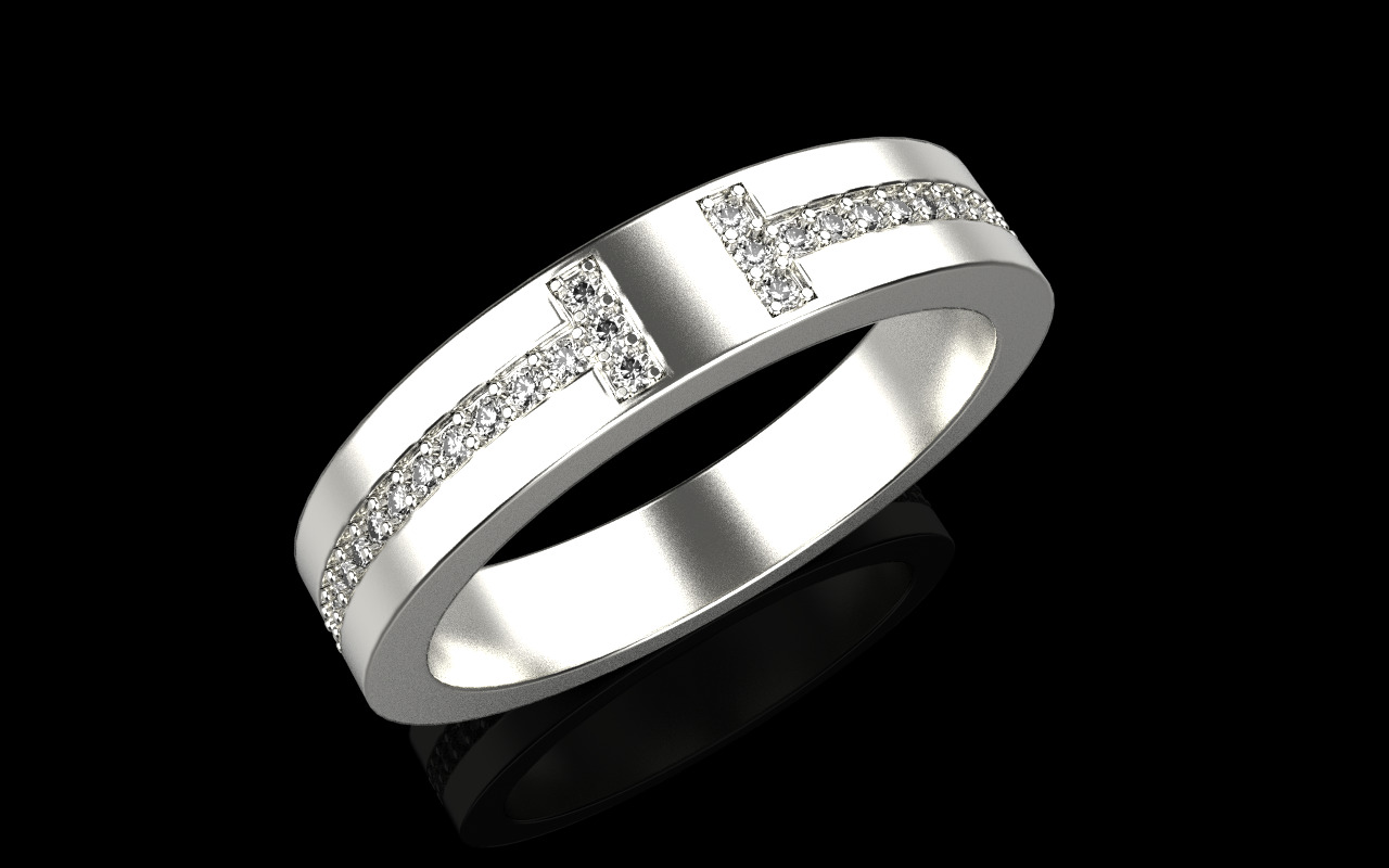 Tiffany style wedding  ring  model 597 3D print model_15