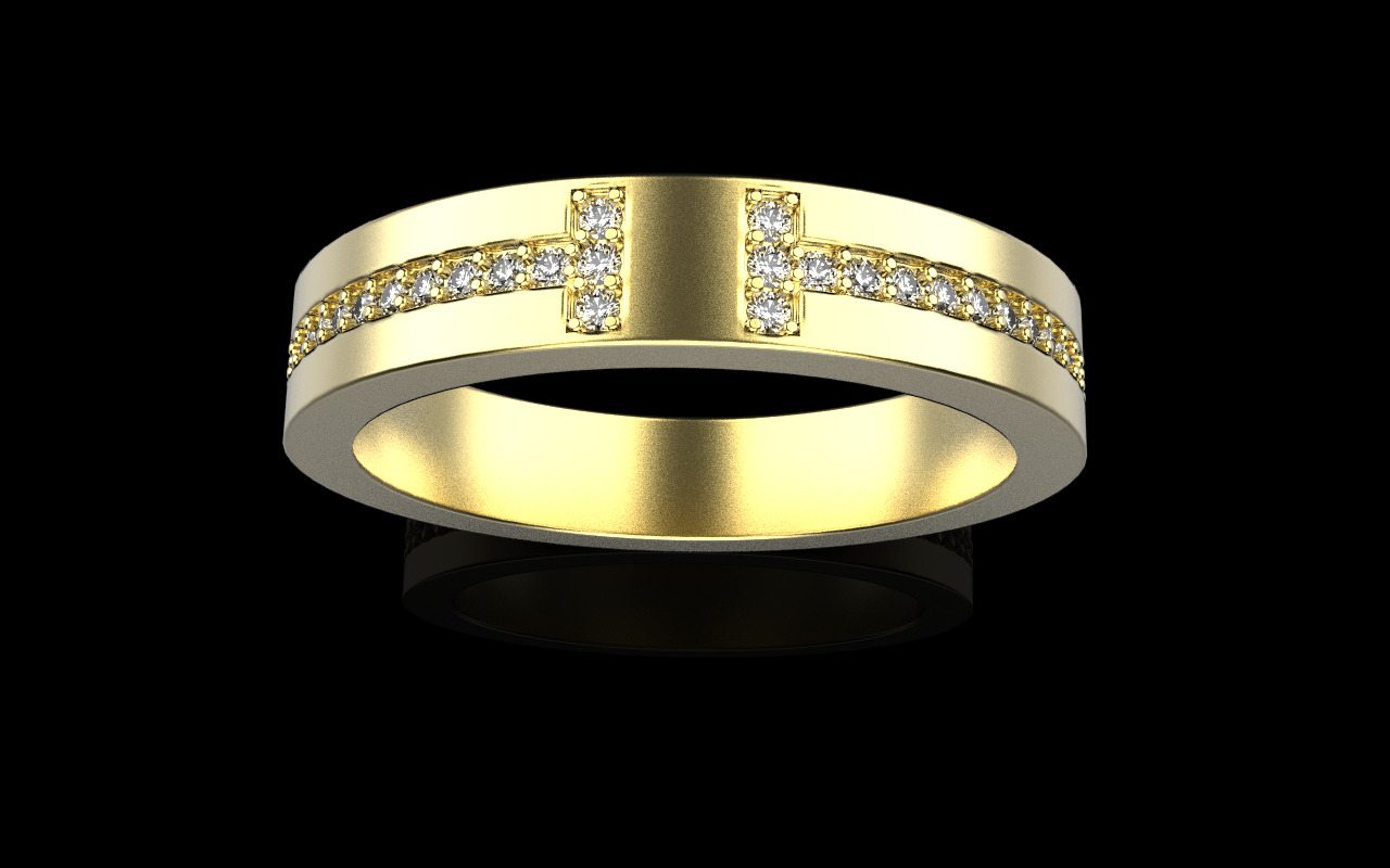 Tiffany style wedding  ring  model 597 3D print model_8