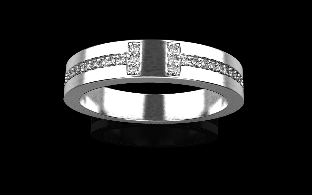 Tiffany style wedding  ring  model 597 3D print model_13