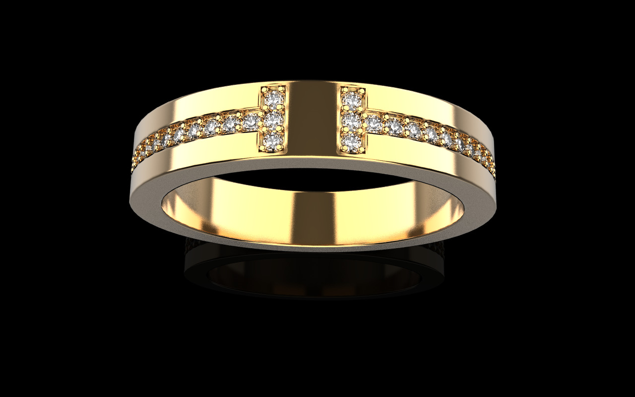 Tiffany style wedding  ring  model 597 3D print model_9