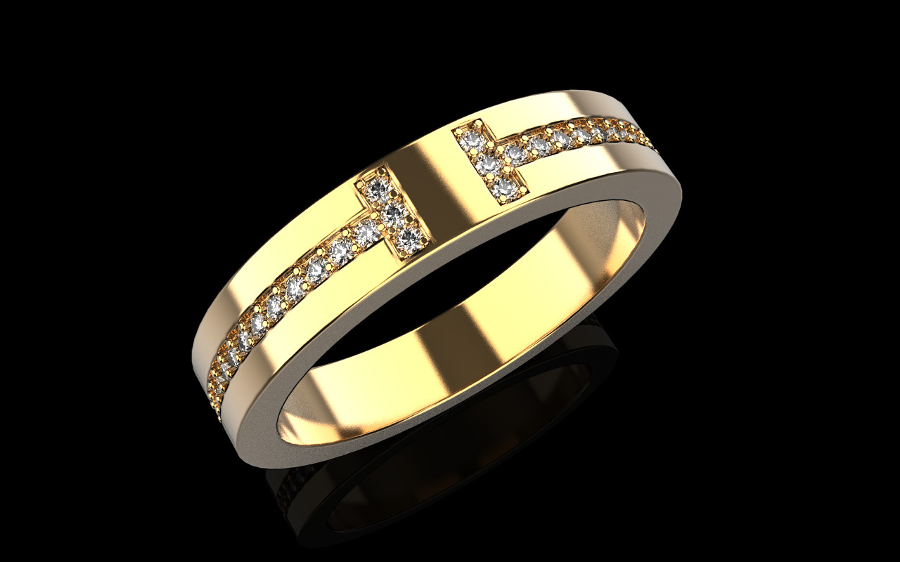 Tiffany style wedding  ring  model 597 3D print model_18