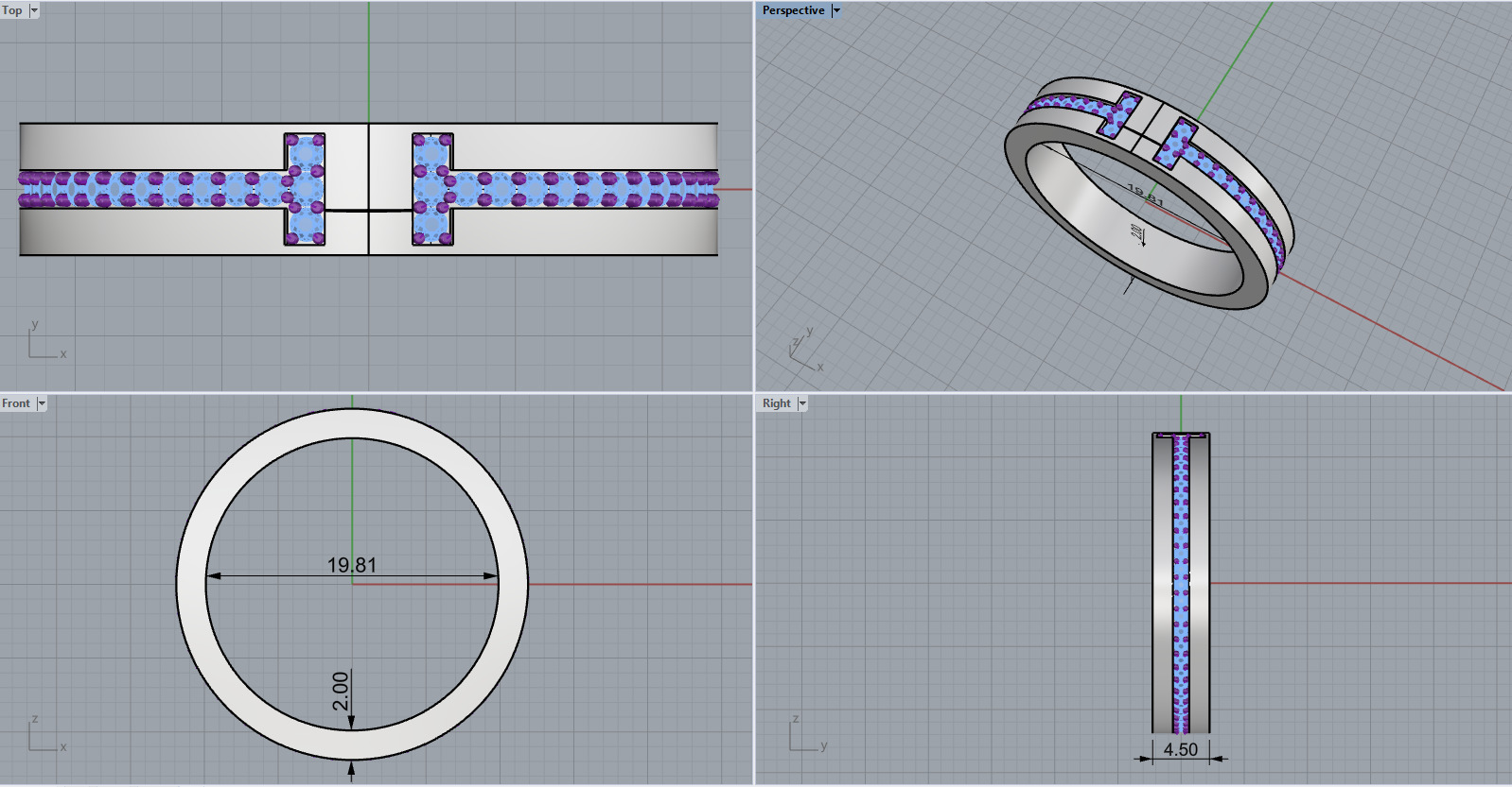 Tiffany style wedding  ring  model 597 3D print model_2