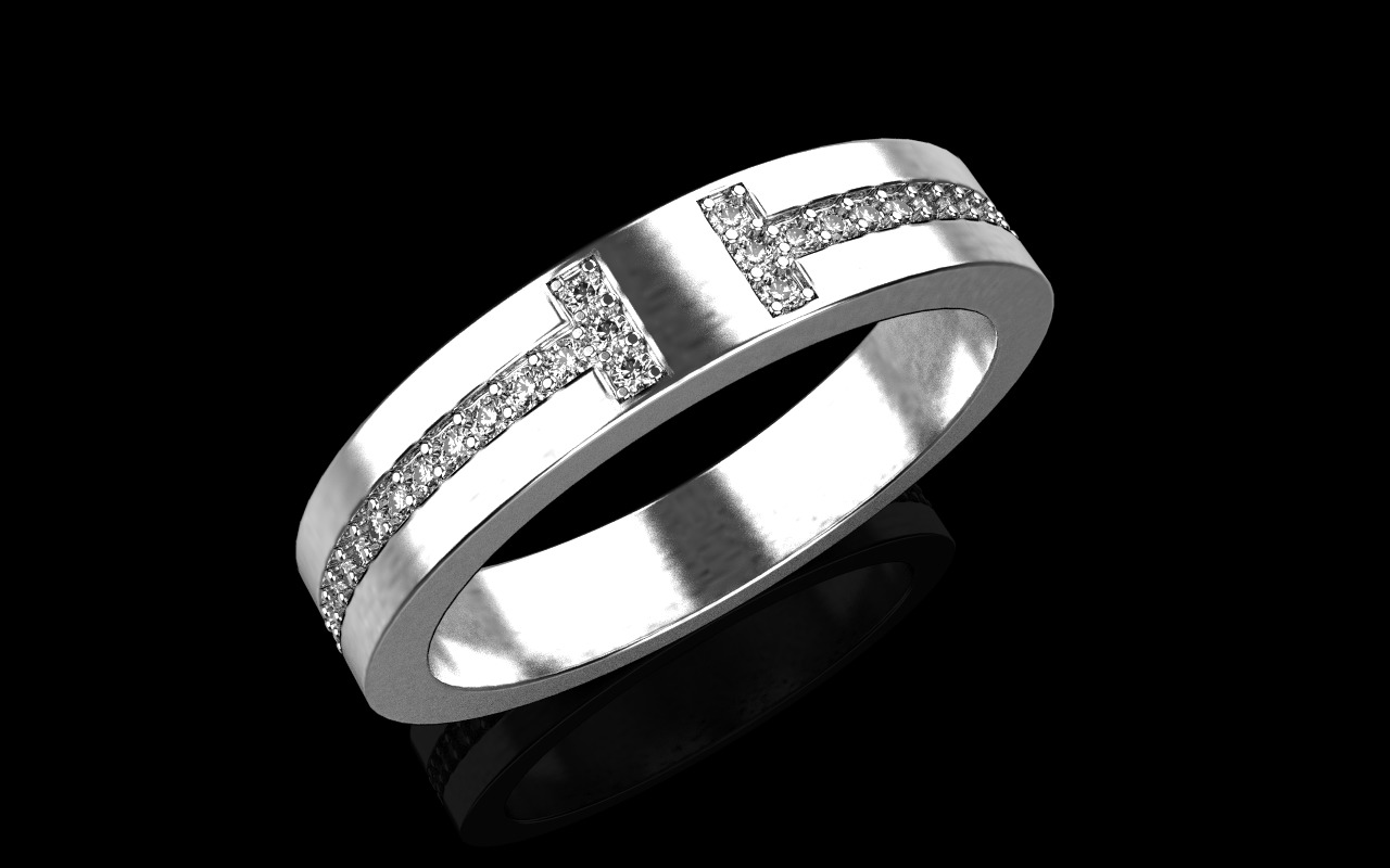 Tiffany style wedding  ring  model 597 3D print model_14