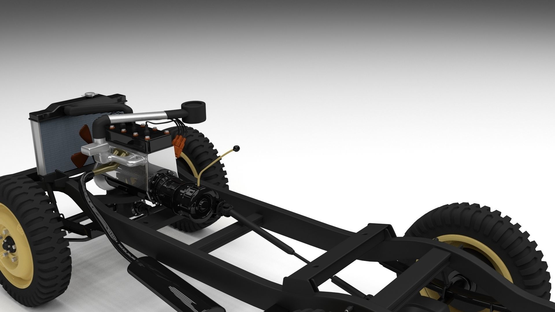 Full w chassis Jeep Willys MB Military Top rev 3D model_42