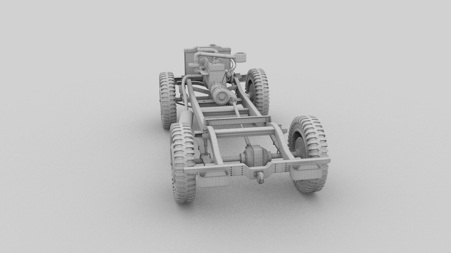 Full w chassis Jeep Willys MB Military Top rev 3D model_15