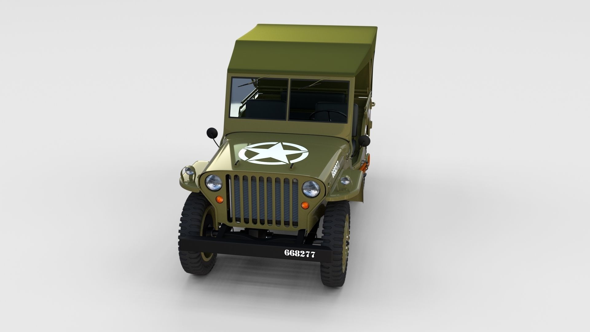 Full w chassis Jeep Willys MB Military Top rev 3D model_33