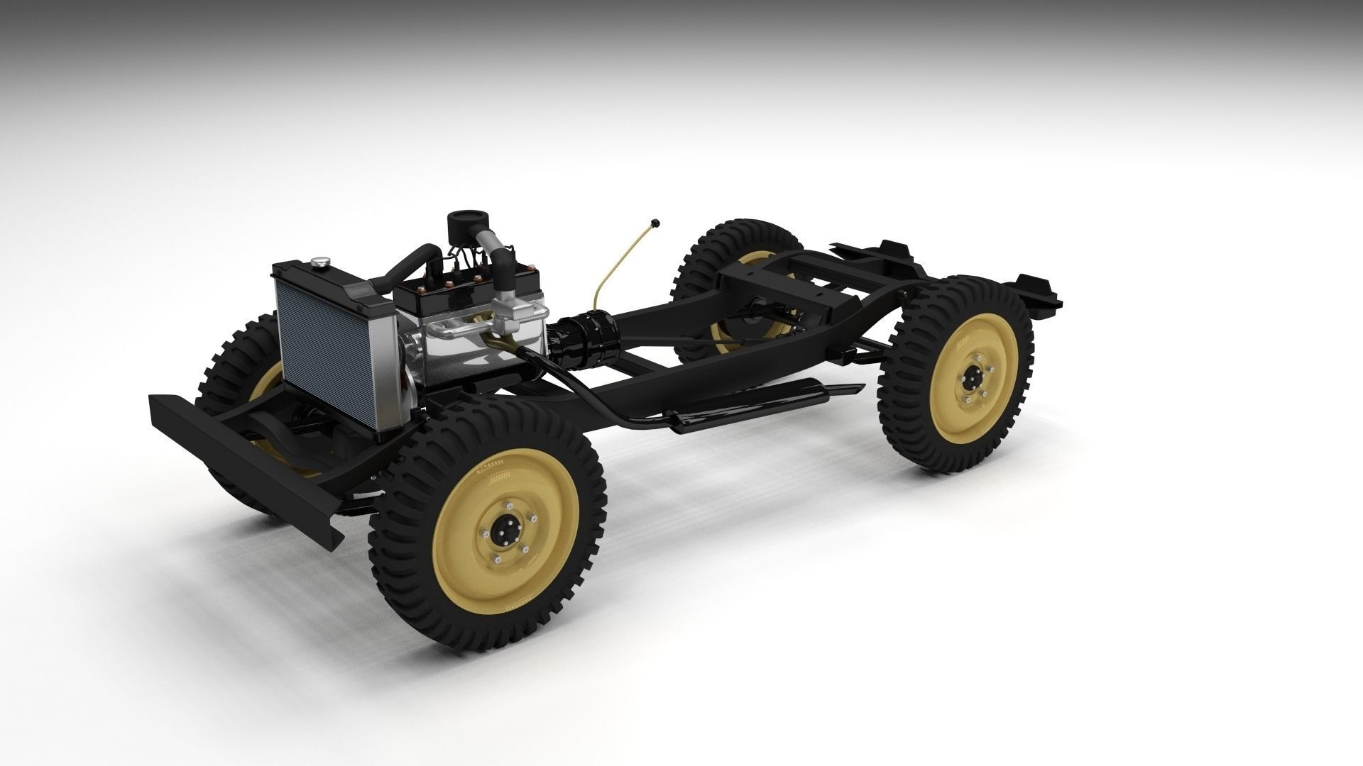 Full w chassis Jeep Willys MB Military Top rev 3D model_8