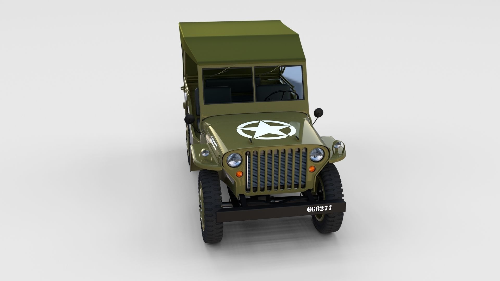 Full w chassis Jeep Willys MB Military Top rev 3D model_25