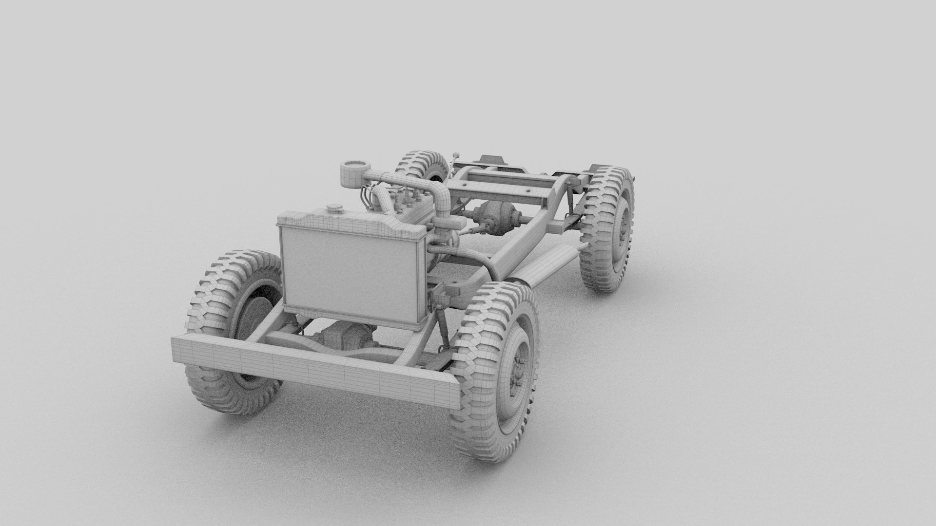 Full w chassis Jeep Willys MB Military Top rev 3D model_34