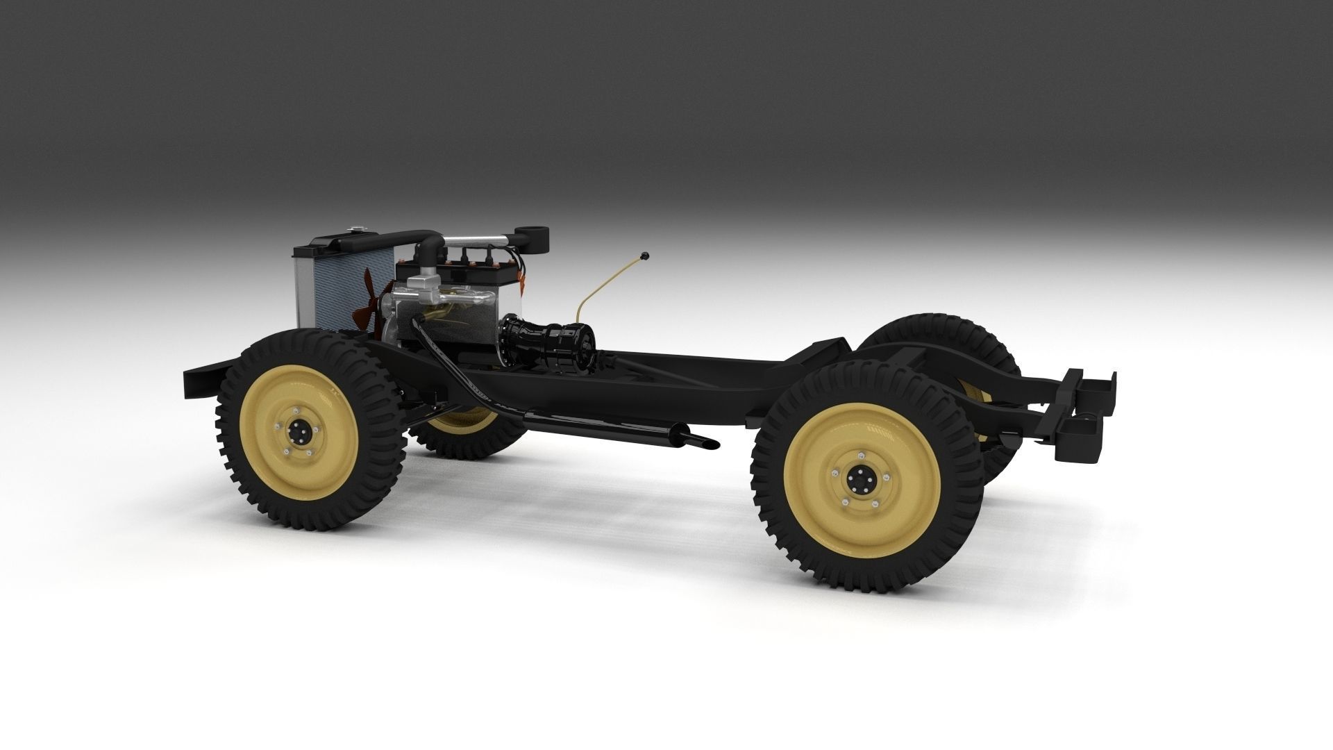 Full w chassis Jeep Willys MB Military Top rev 3D model_20