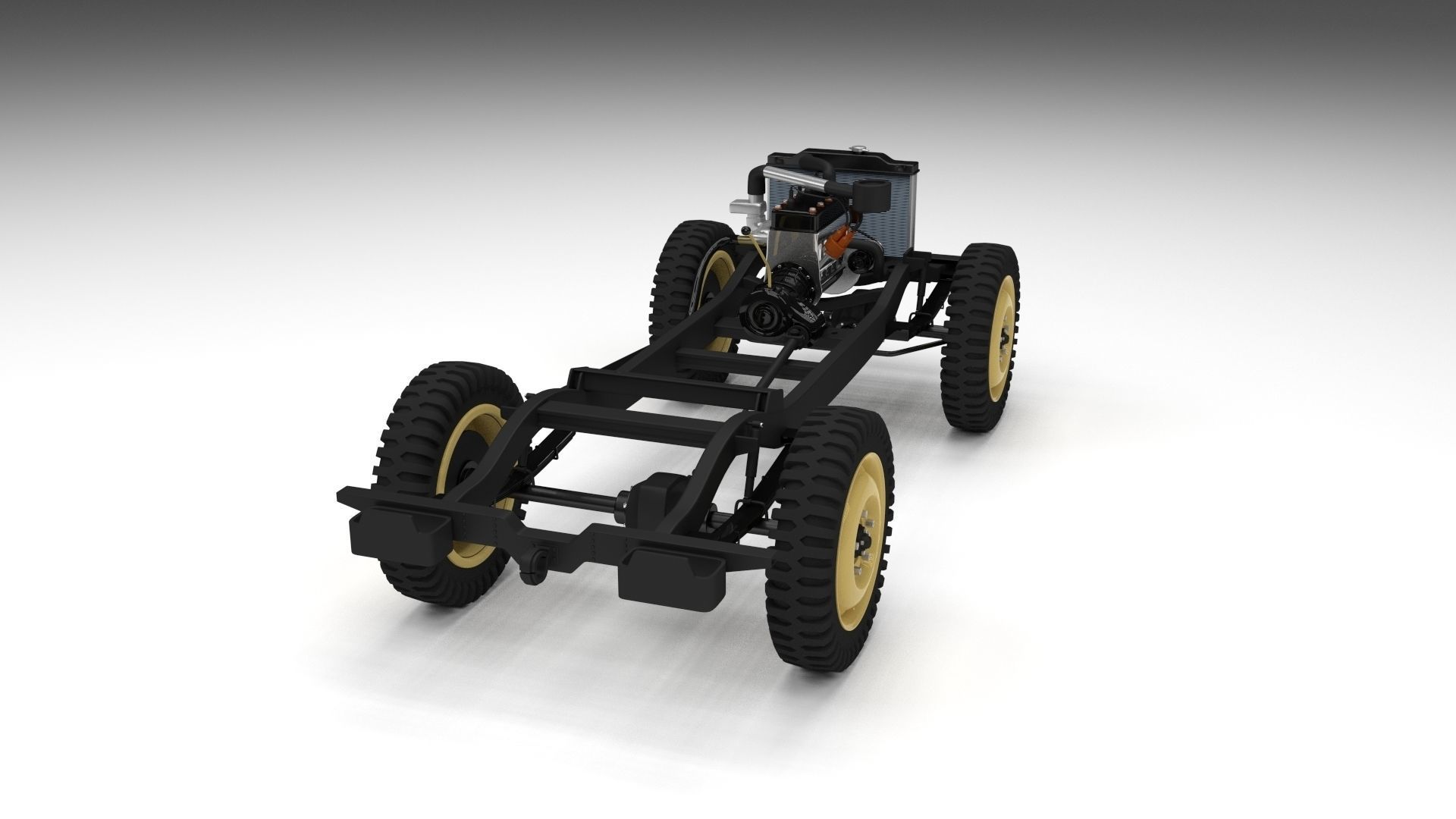 Full w chassis Jeep Willys MB Military Top rev 3D model_6