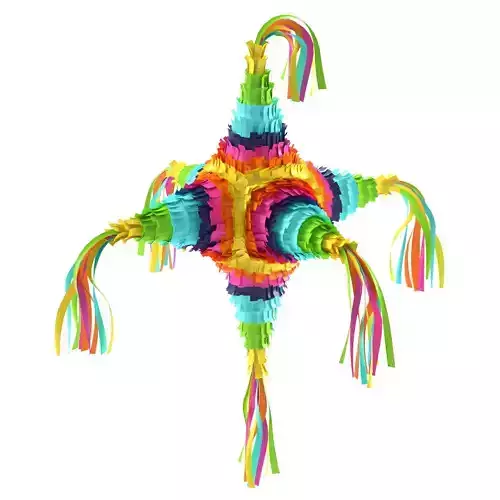 Traditional paper multi colored Mexican party pinata Star 2