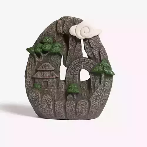 Zen Mountain Backflow Incense Burner  3D Printable Decor 3D print model