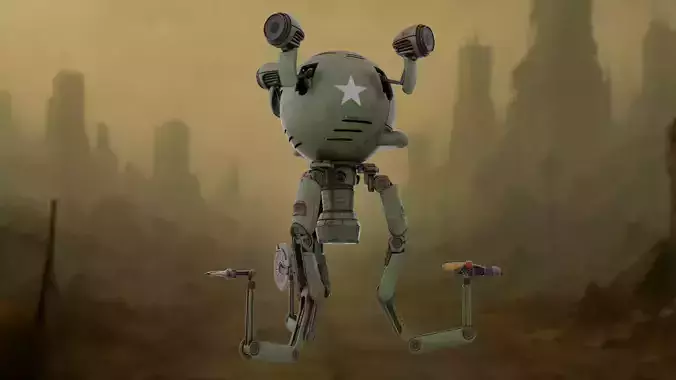 Stylized Retro Robot  Mister Handy inspired Fallout