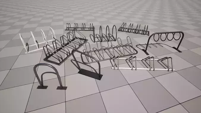 Bicycle Stands Low-poly 3D model