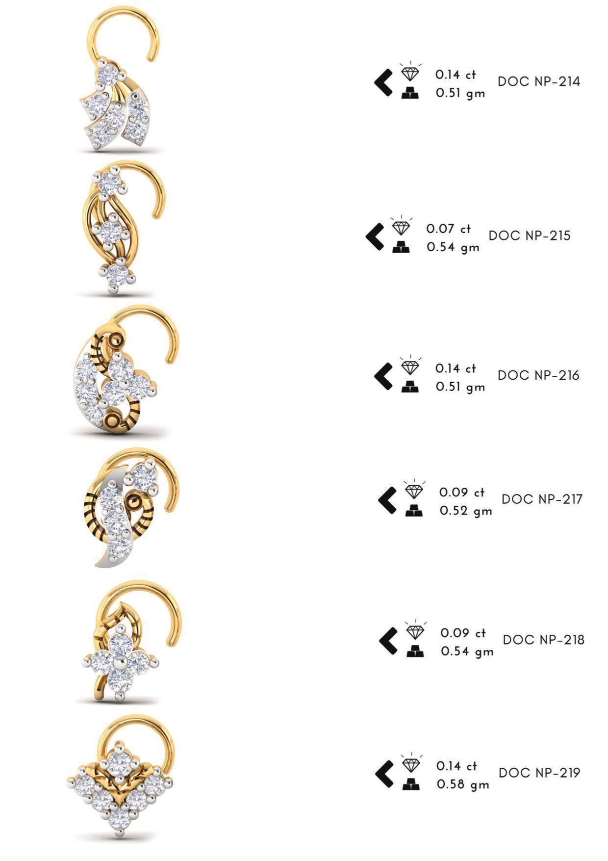 286 pis Nose pin collection set 3D print model 3D print model_34