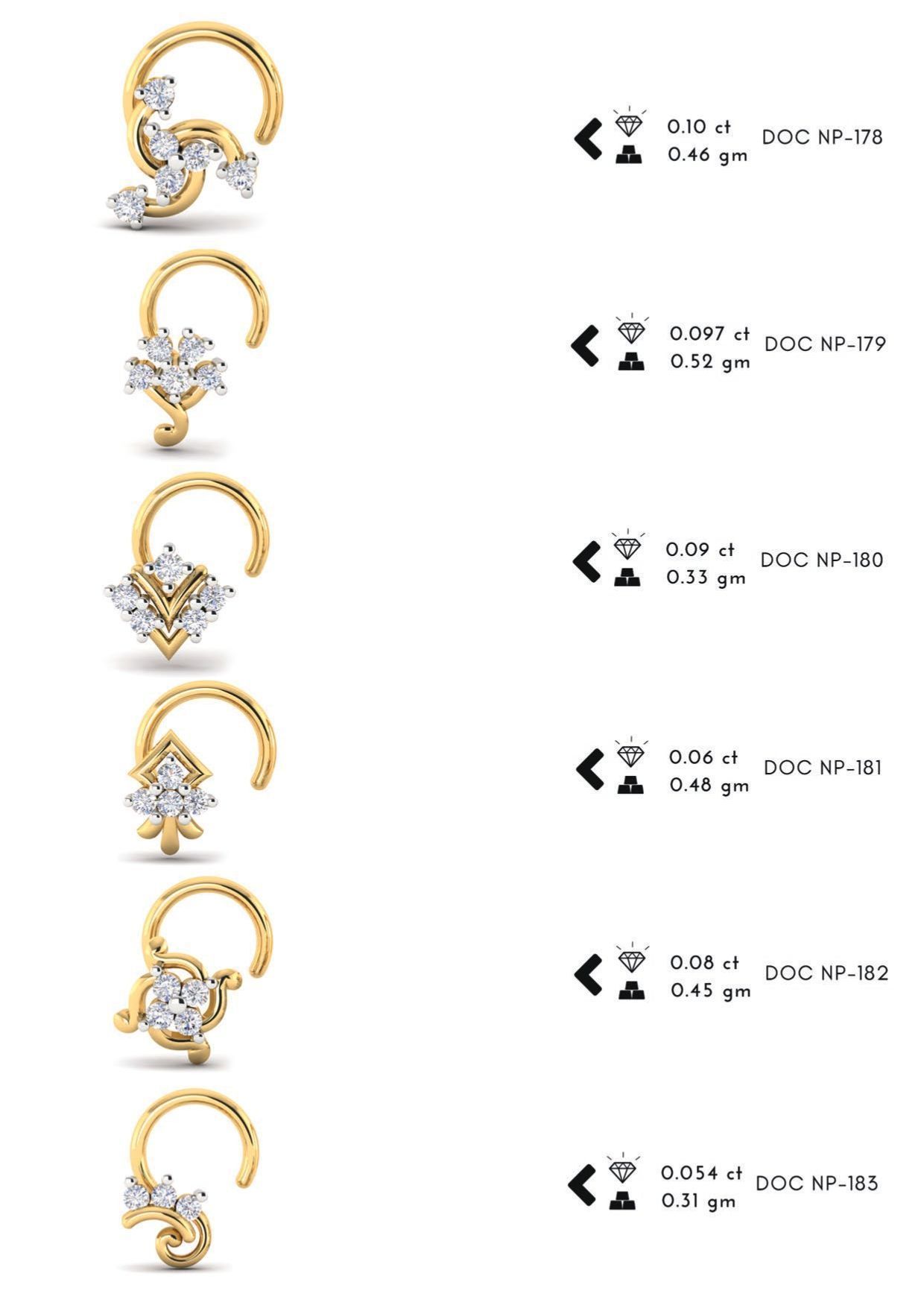 286 pis Nose pin collection set 3D print model 3D print model_40