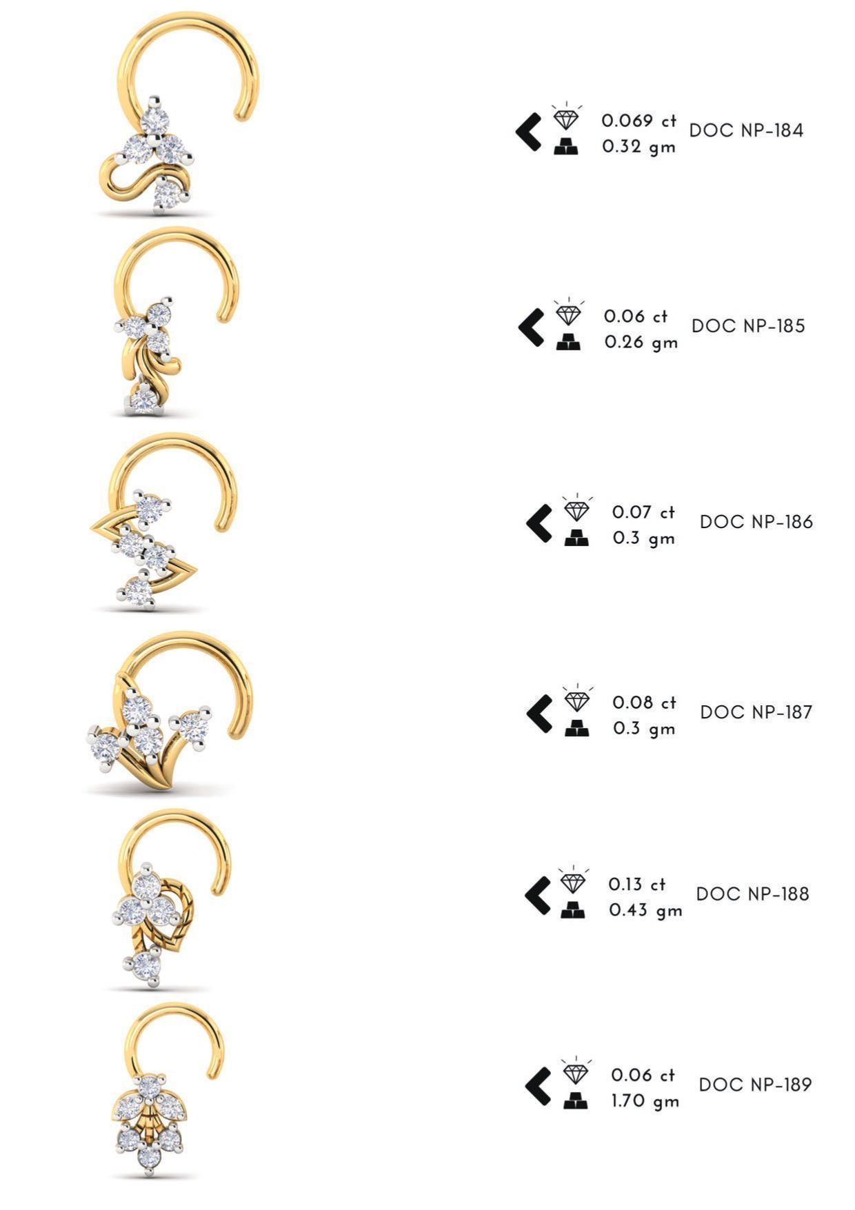 286 pis Nose pin collection set 3D print model 3D print model_38