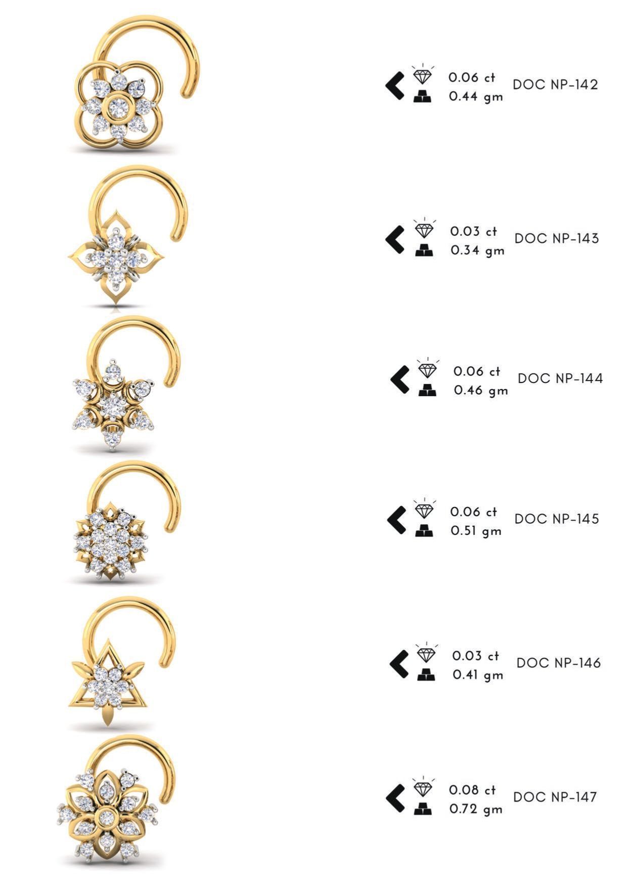 286 pis Nose pin collection set 3D print model 3D print model_27