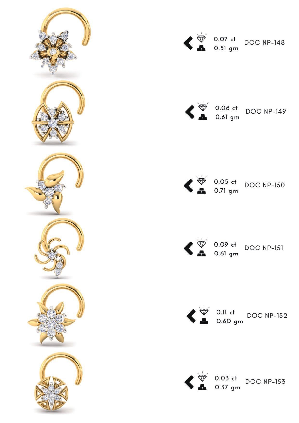 286 pis Nose pin collection set 3D print model 3D print model_20