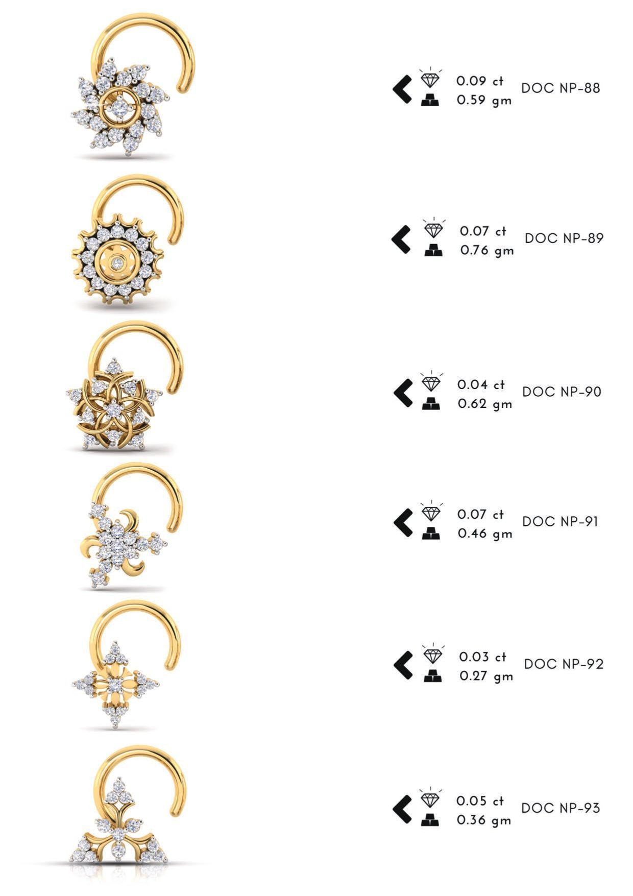 286 pis Nose pin collection set 3D print model 3D print model_10