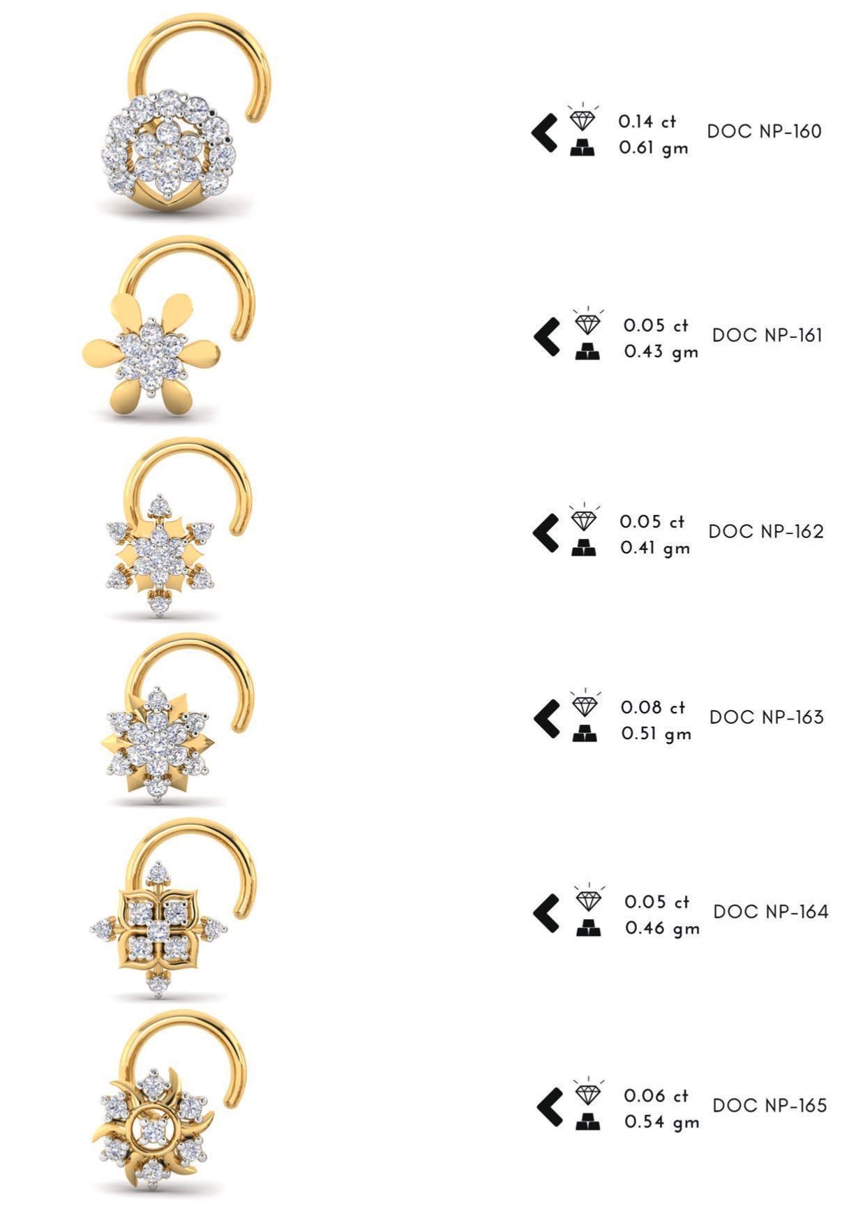 286 pis Nose pin collection set 3D print model 3D print model_41