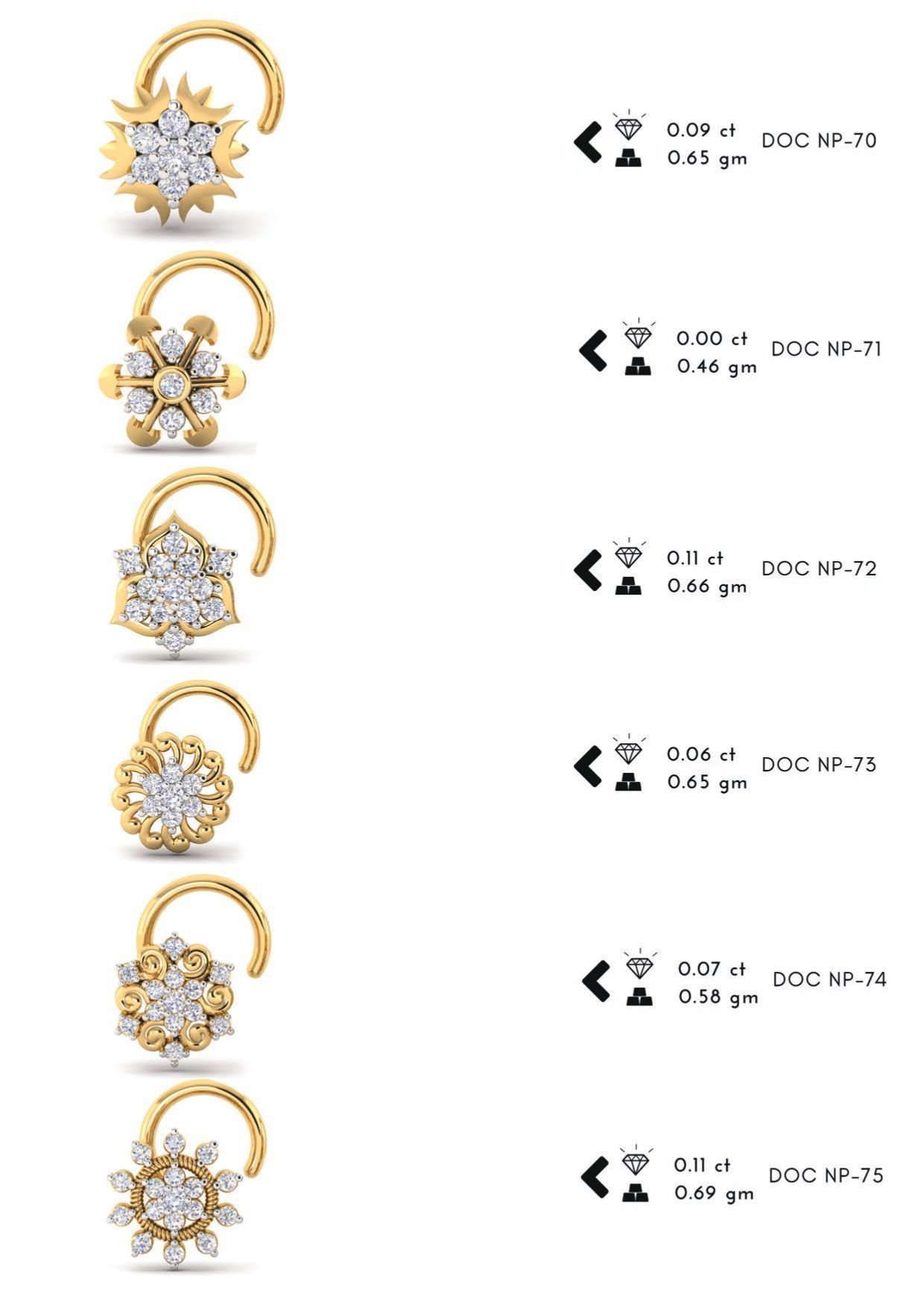 286 pis Nose pin collection set 3D print model 3D print model_15