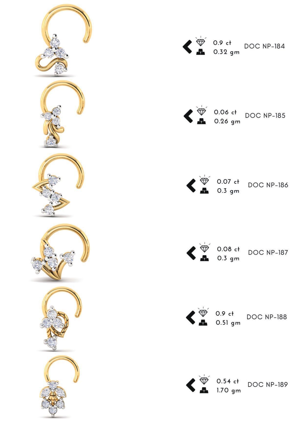 286 pis Nose pin collection set 3D print model 3D print model_19