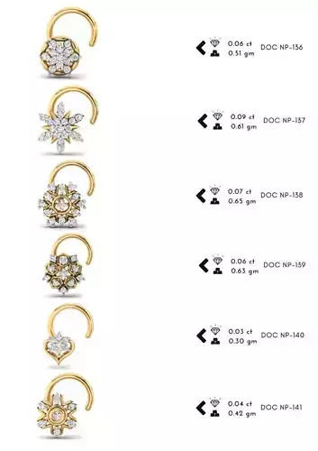 286 pis Nose pin  collection set 3D print model