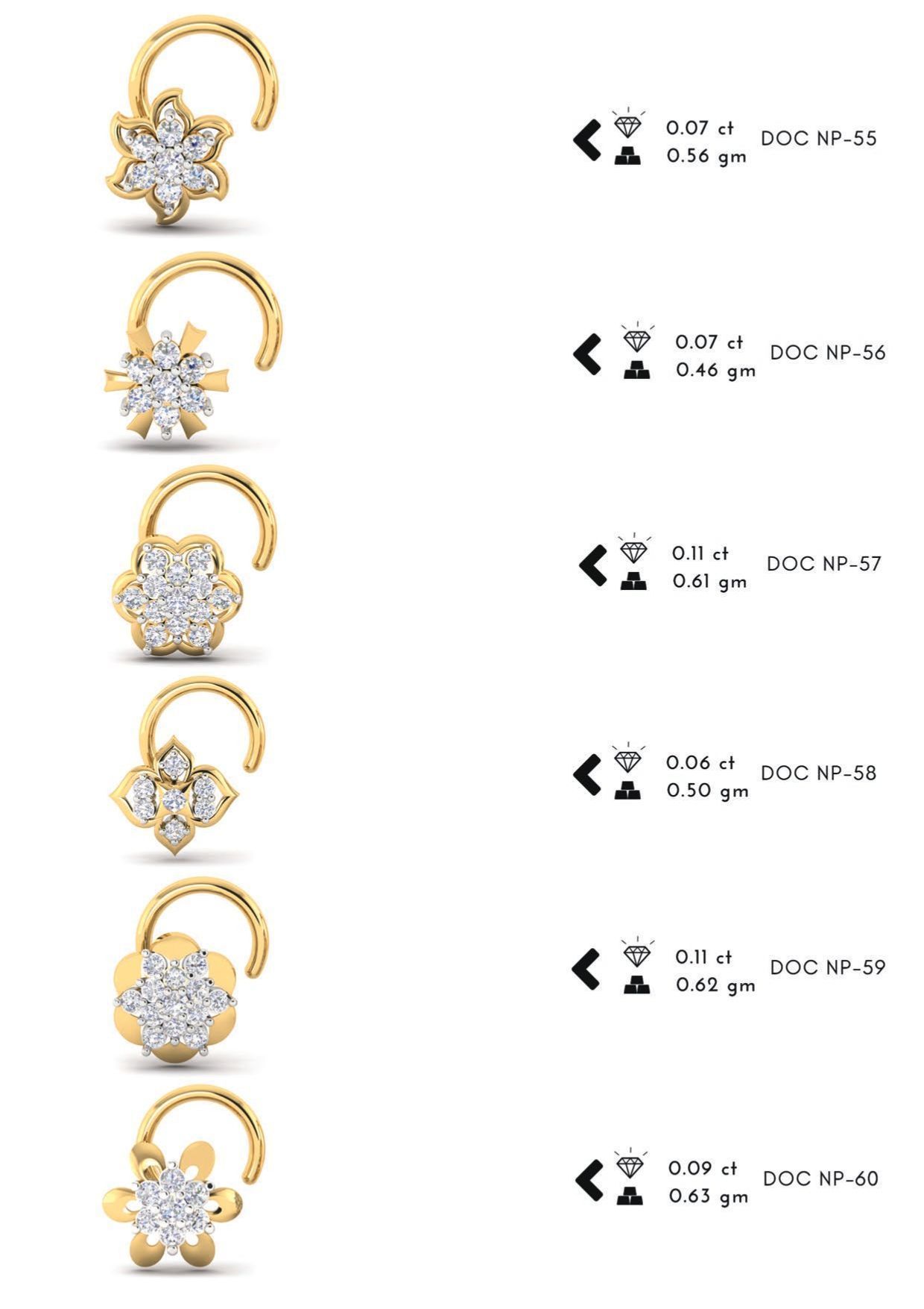 286 pis Nose pin collection set 3D print model 3D print model_1