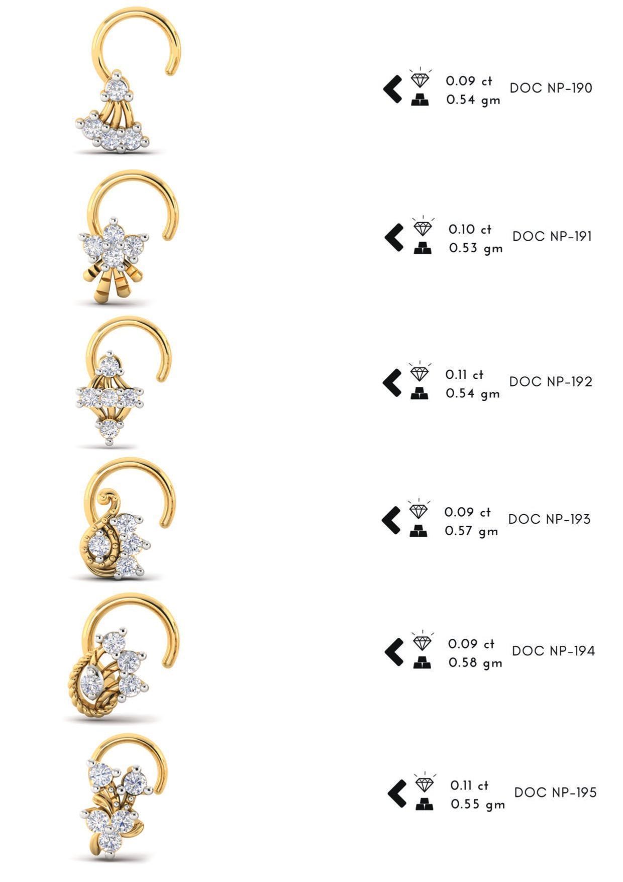 286 pis Nose pin collection set 3D print model 3D print model_21