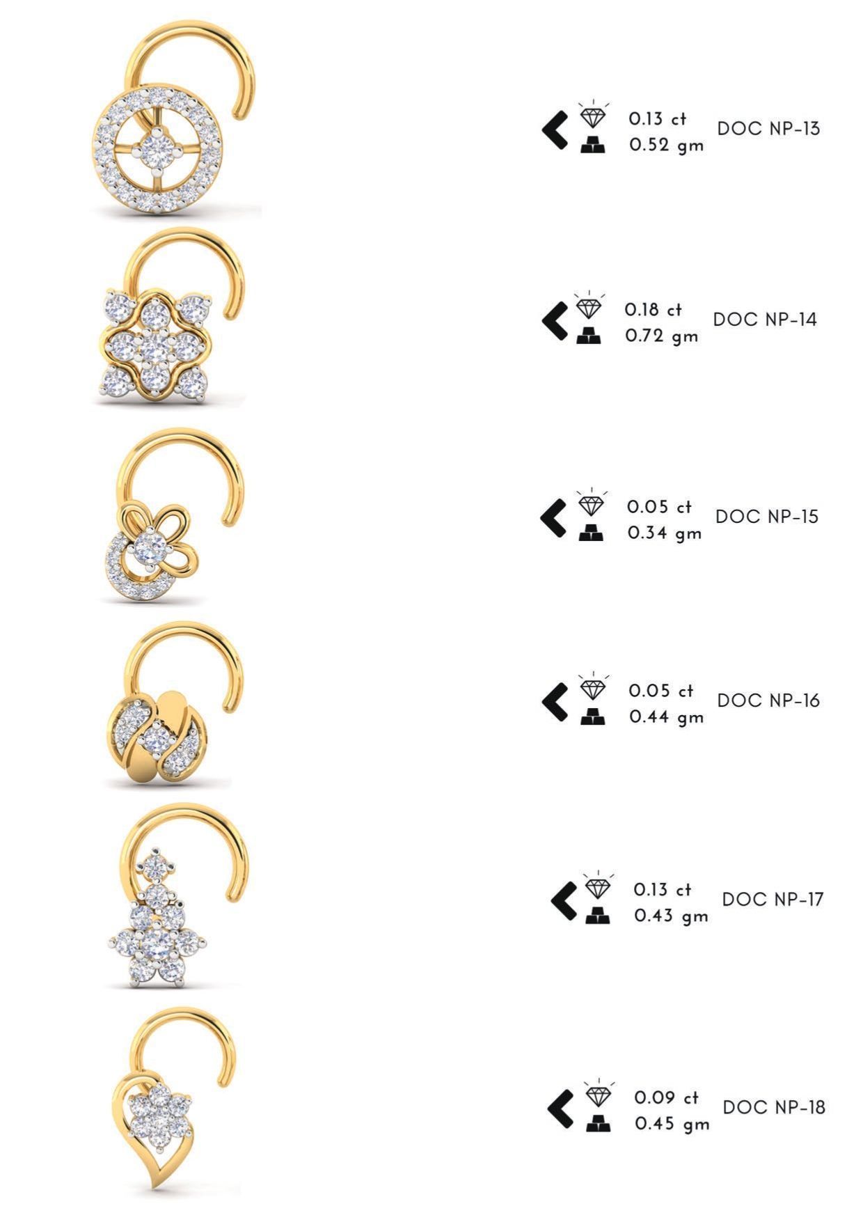 286 pis Nose pin collection set 3D print model 3D print model_16