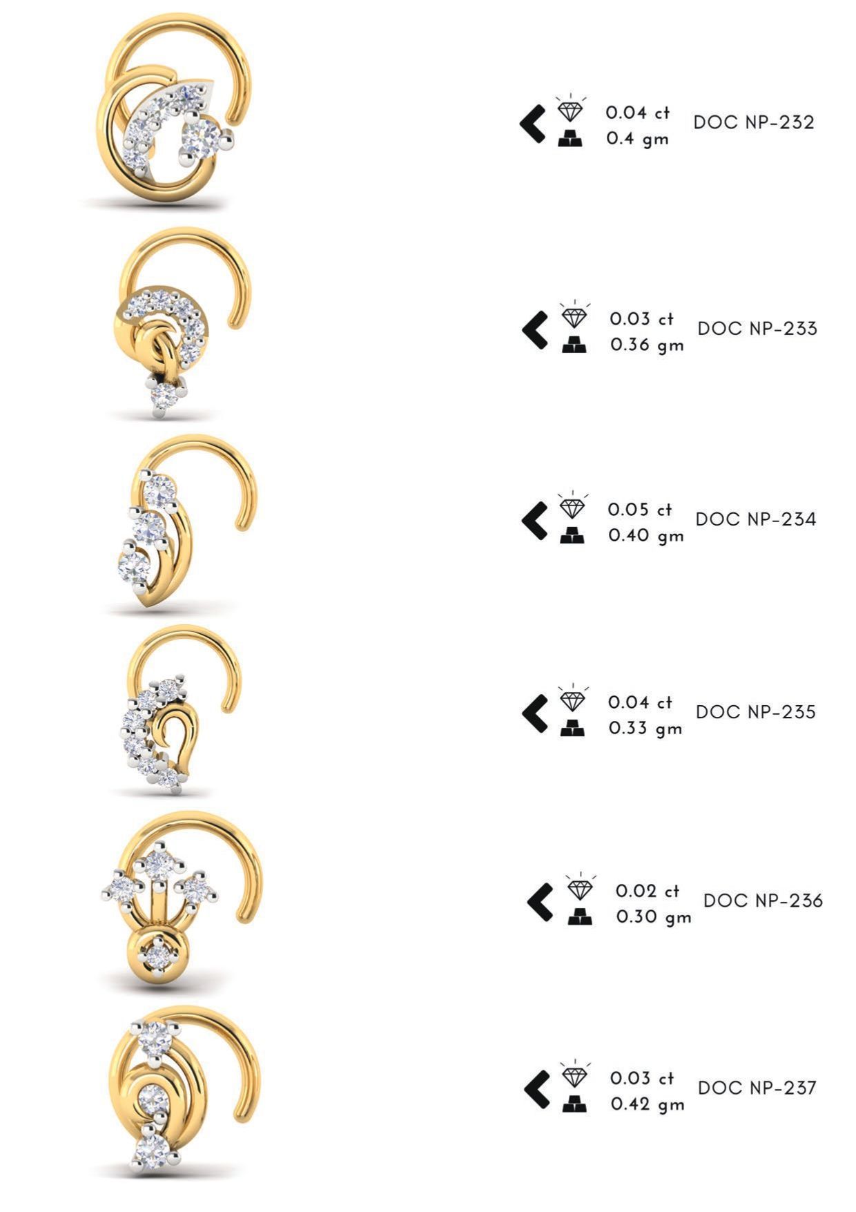 286 pis Nose pin collection set 3D print model 3D print model_36