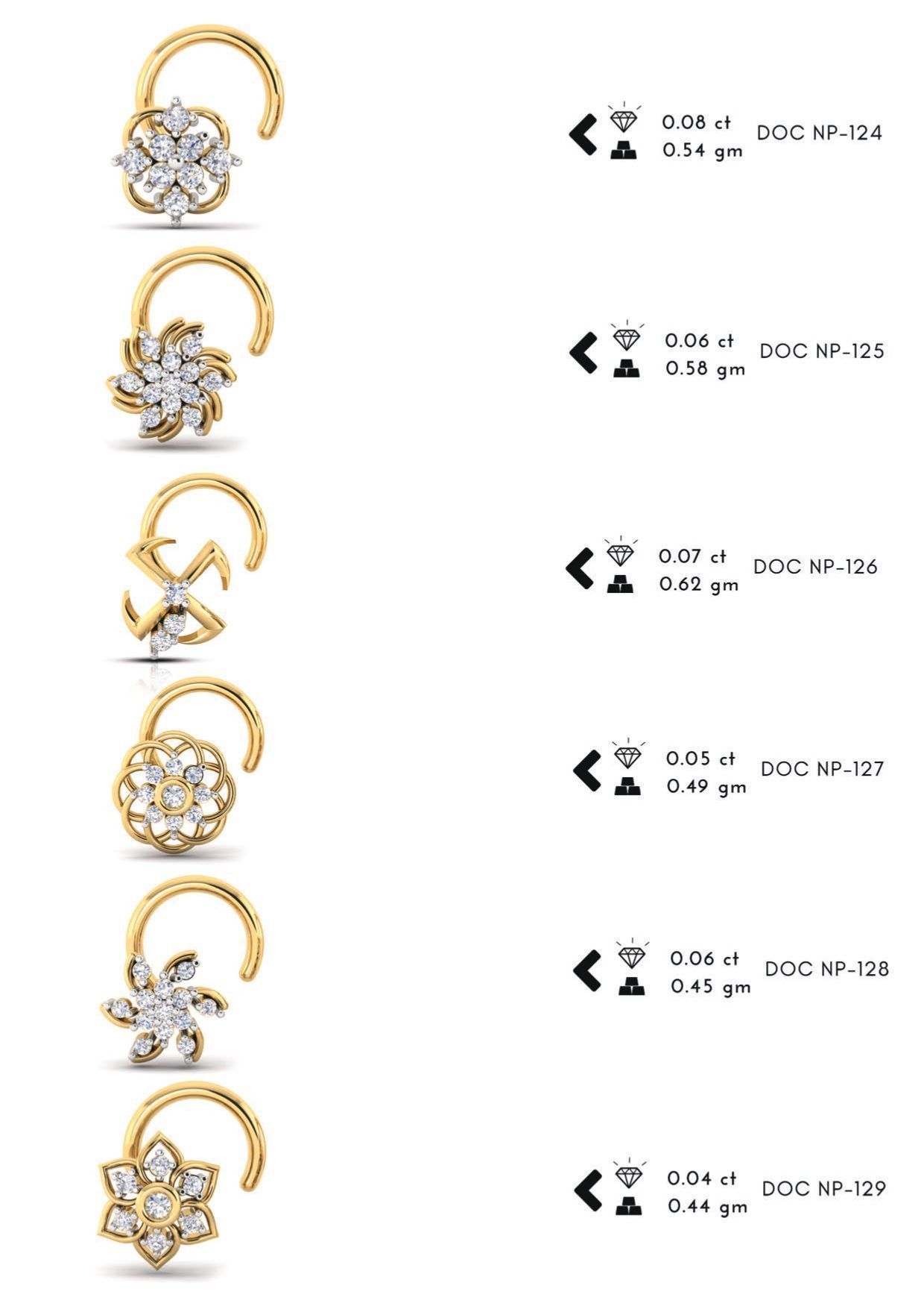 286 pis Nose pin collection set 3D print model 3D print model_8