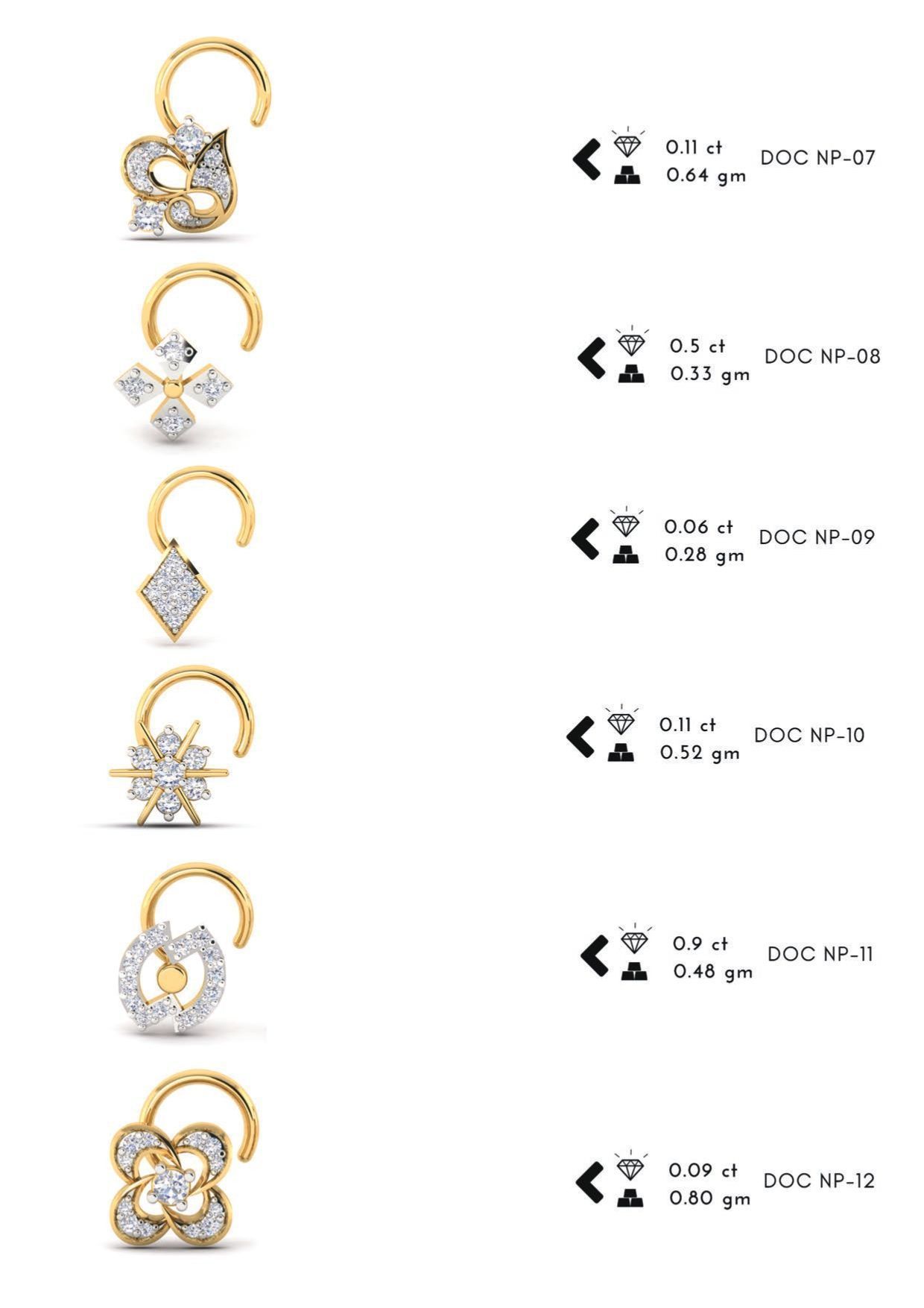 286 pis Nose pin collection set 3D print model 3D print model_29