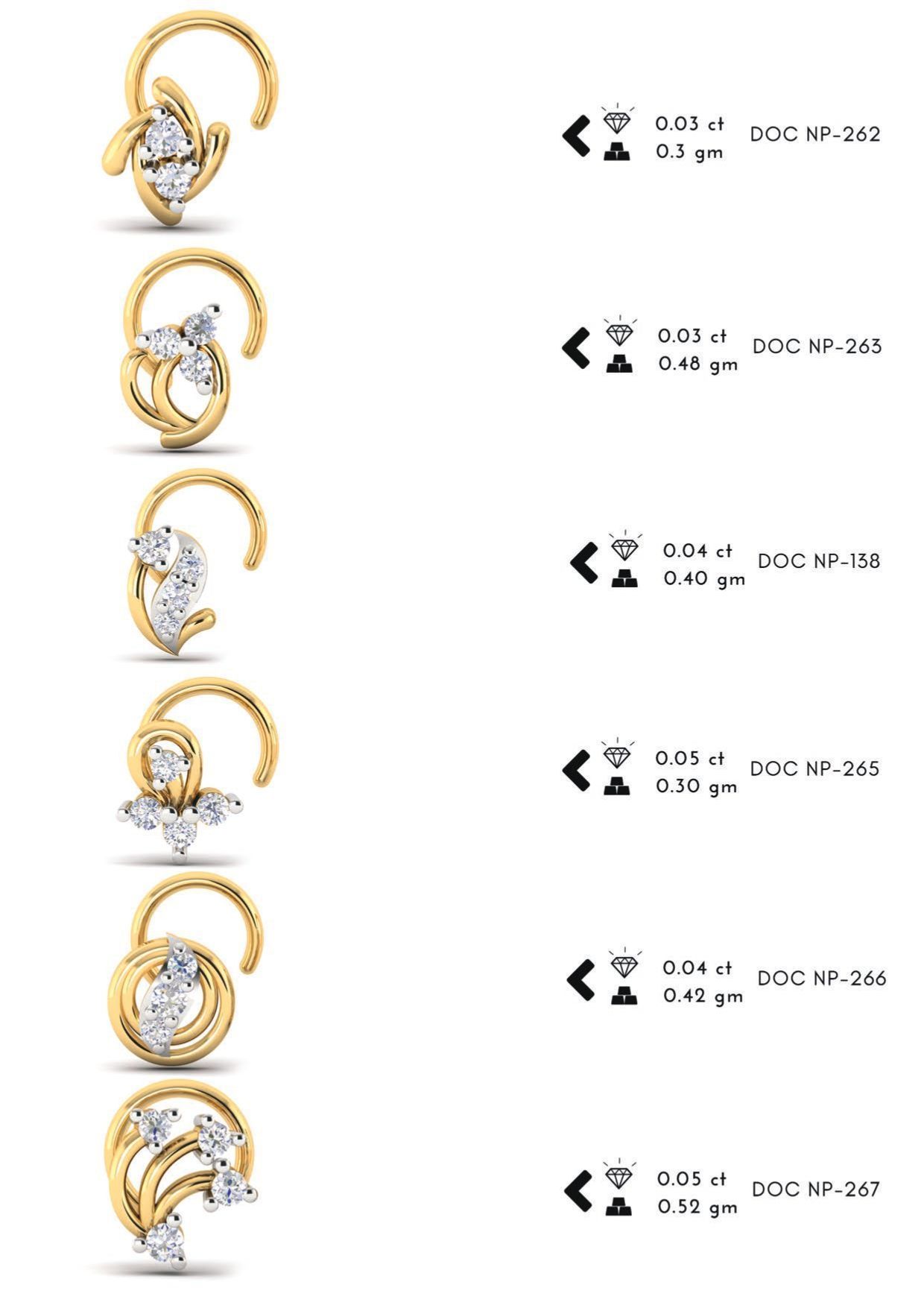 286 pis Nose pin collection set 3D print model 3D print model_46