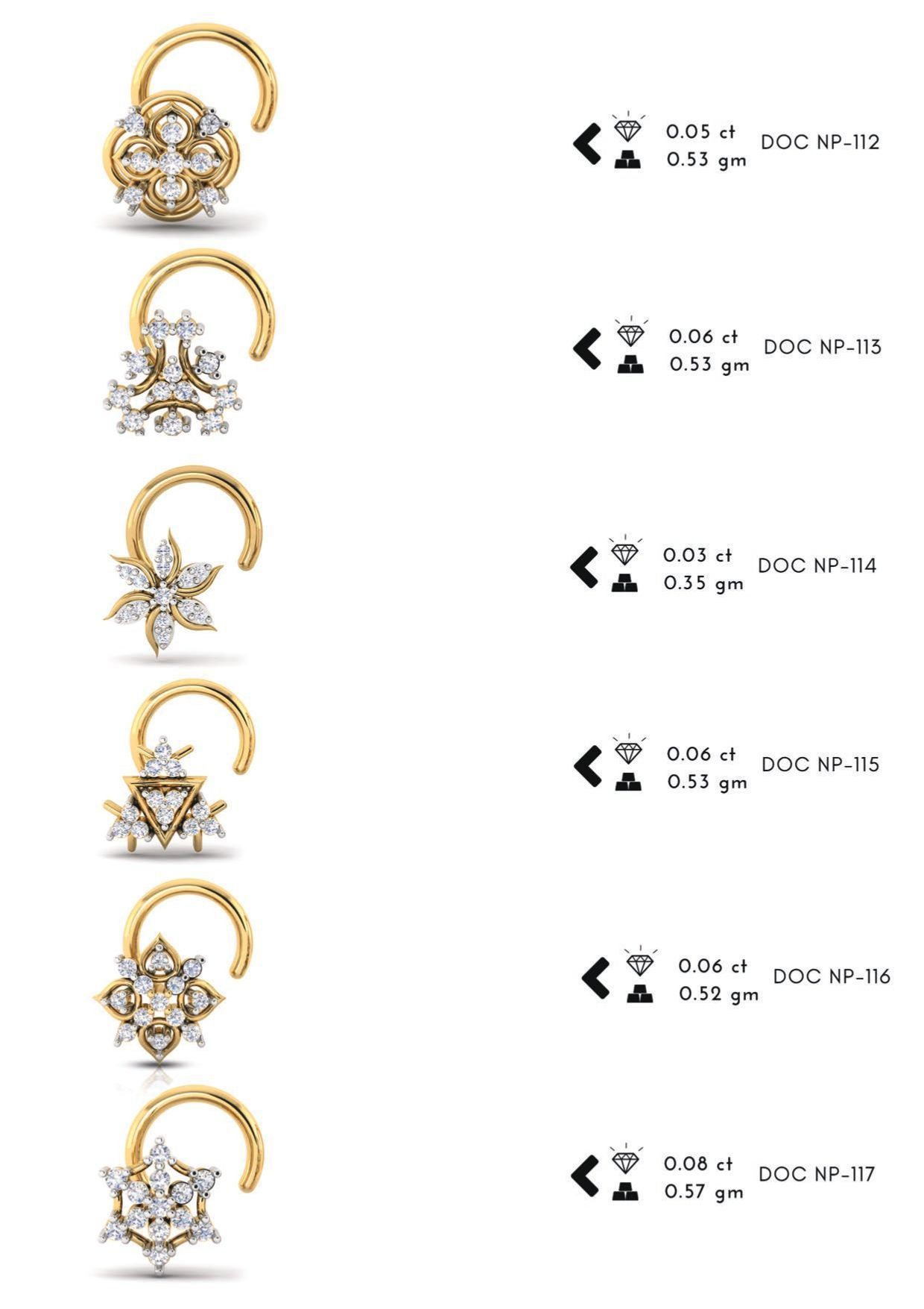 286 pis Nose pin collection set 3D print model 3D print model_31