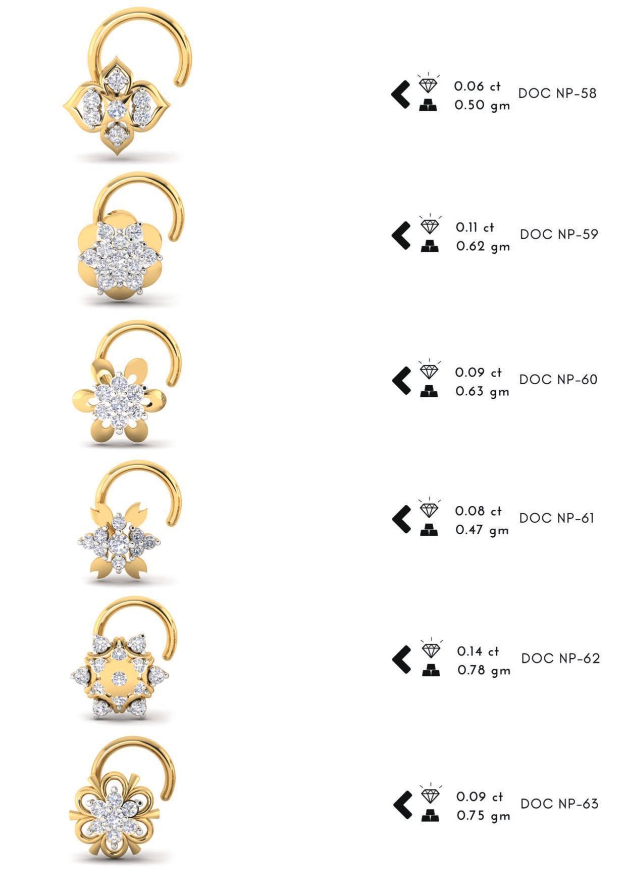 286 pis Nose pin collection set 3D print model 3D print model_2