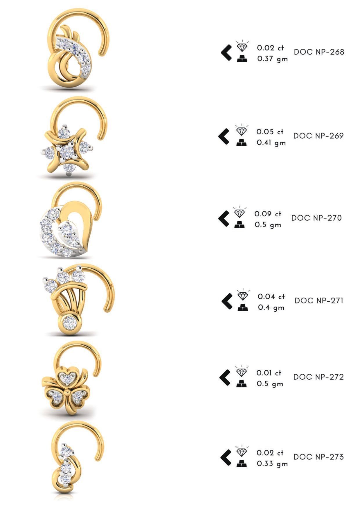 286 pis Nose pin collection set 3D print model 3D print model_45