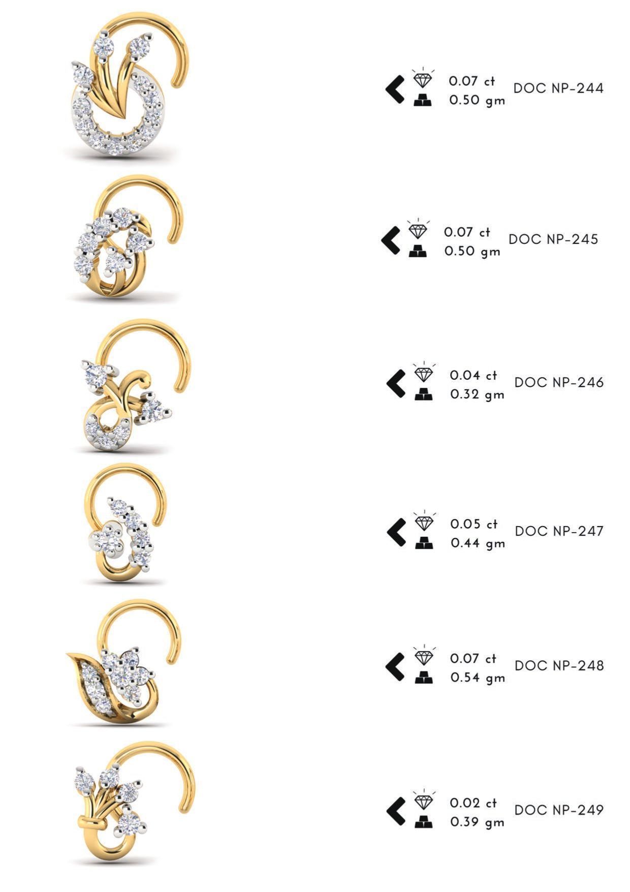 286 pis Nose pin collection set 3D print model 3D print model_44