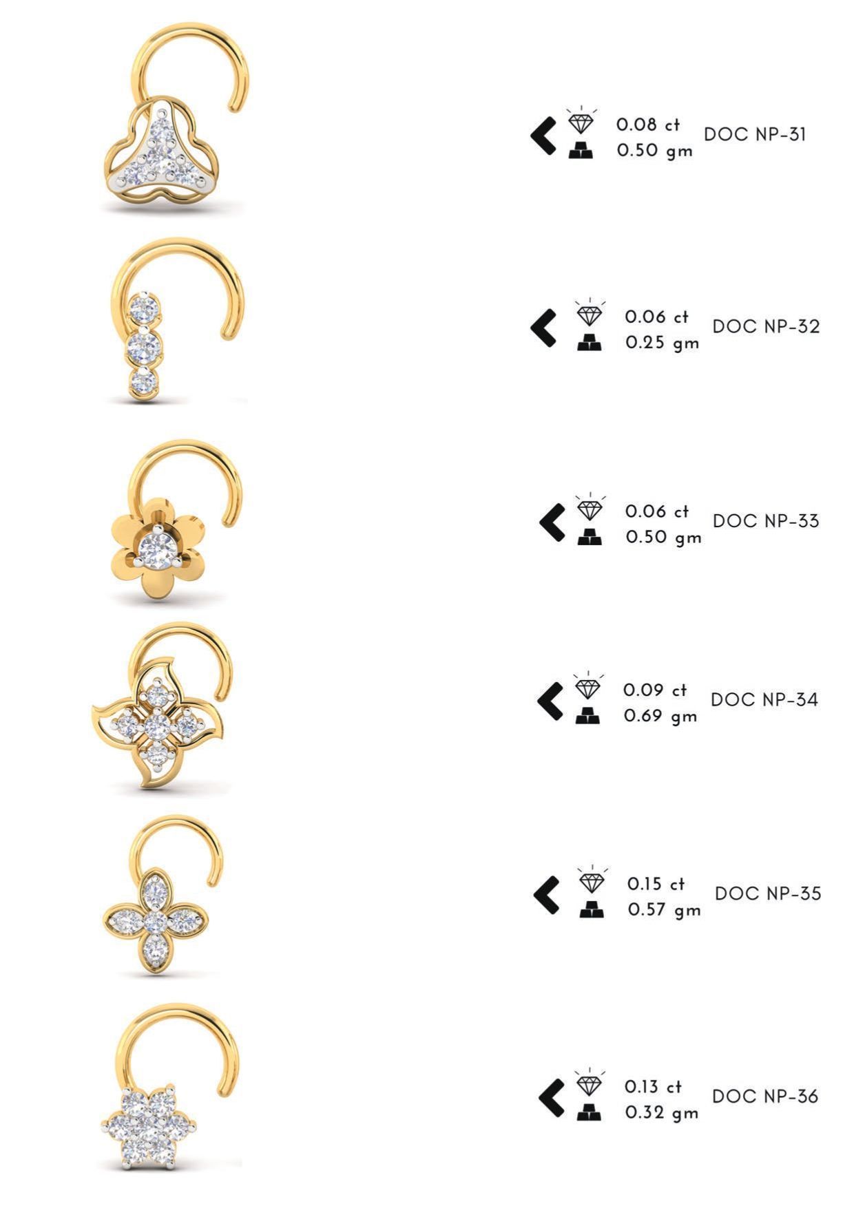 286 pis Nose pin collection set 3D print model 3D print model_28