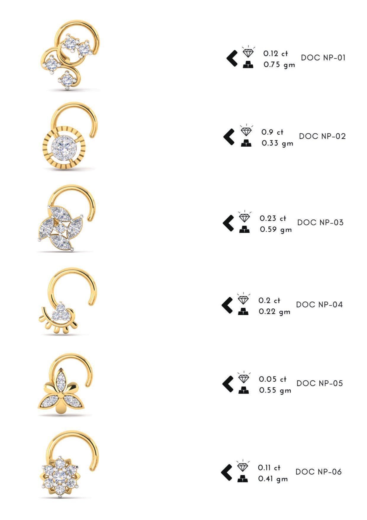 286 pis Nose pin collection set 3D print model 3D print model_14