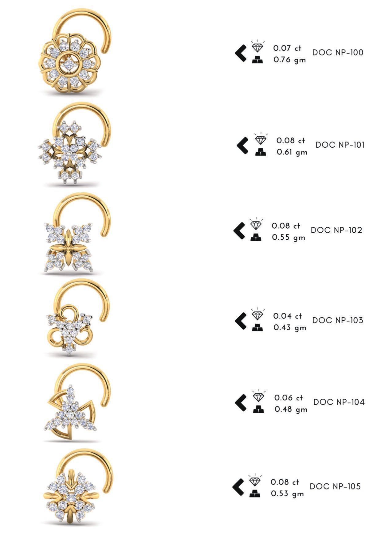 286 pis Nose pin collection set 3D print model 3D print model_6