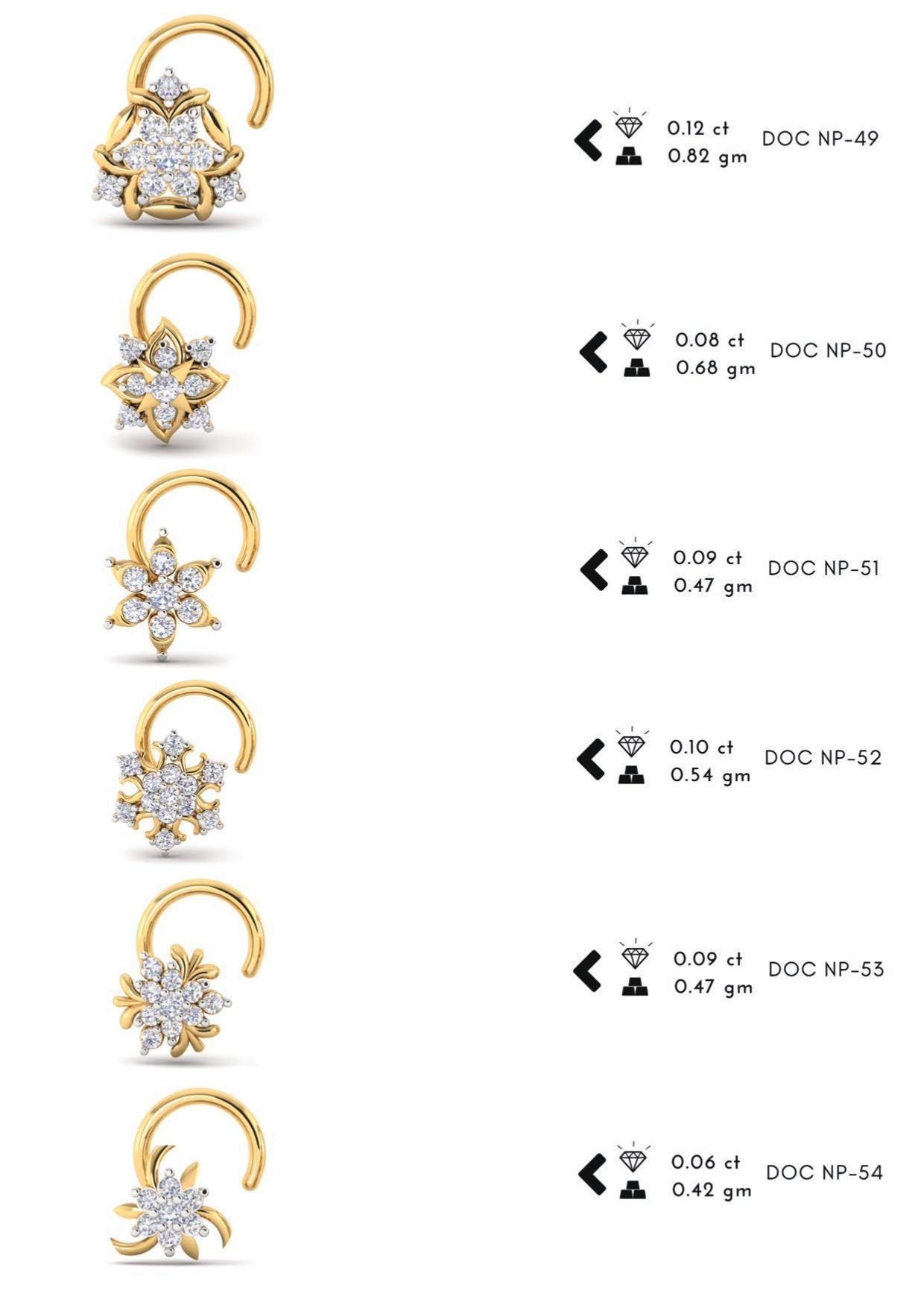 286 pis Nose pin collection set 3D print model 3D print model_7