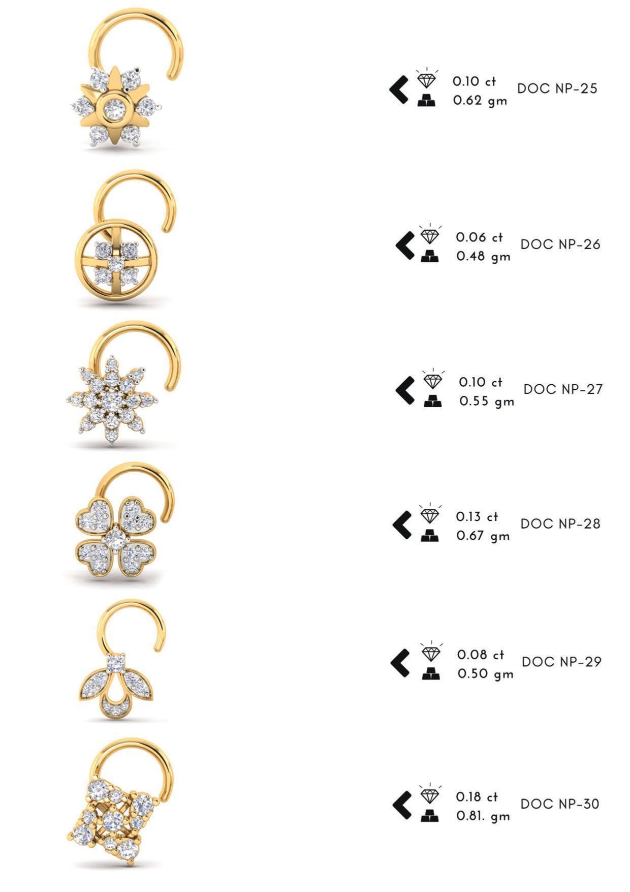 286 pis Nose pin collection set 3D print model 3D print model_12